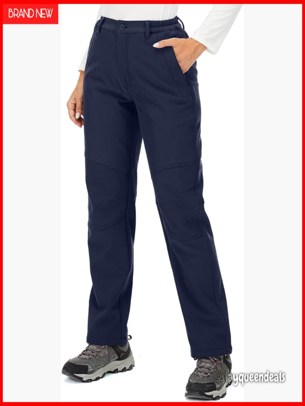 Winter Fleece Lined Waterproof Soft Shell Insulated Snow Pants Outdoor Ski Pants